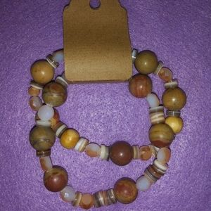 Earthy stretch bracelets